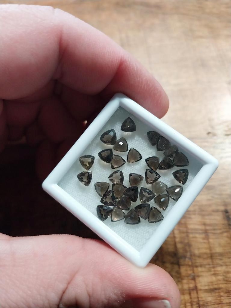 Triljant geslepen rookkwarts, Ophalen of Verzenden