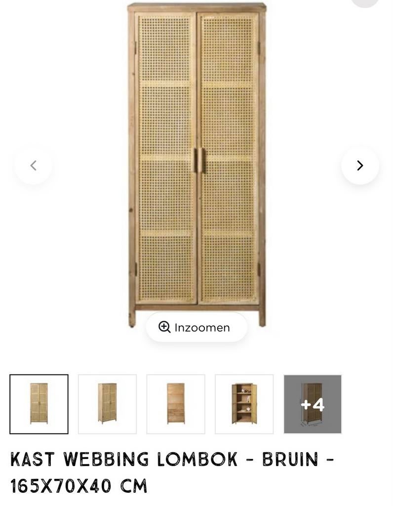 Nieuwe kast Lombok webbing Xenos, Huis en Inrichting, Kasten | Kledingkasten, Ophalen, Nieuw, 50 tot 100 cm, 150 tot 200 cm