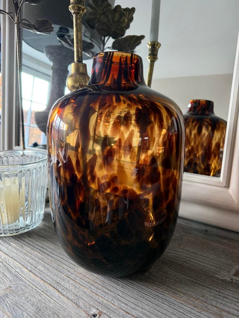 Vaas glas panter, Ophalen, Overige kleuren, Minder dan 50 cm, Glas