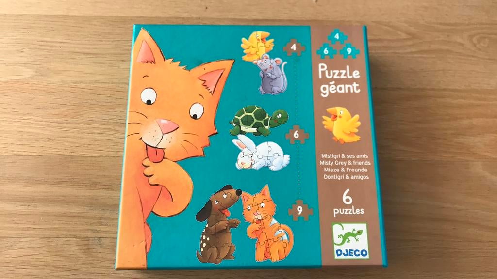 Djeco dierenpuzzel 4-6-9 stukjes, Ophalen of Verzenden, Minder dan 10 stukjes, Gebruikt, 2 tot 4 jaar