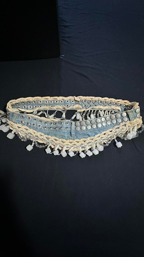 Shanica swarowski, witte jade design handgemaakte riemen, Ophalen of Verzenden, Zo goed als nieuw, Wit