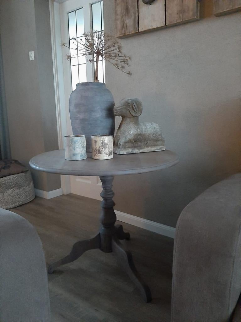 Wijntafel/bijzettafel stoer en sober, Ophalen, 50 tot 100 cm, 75 cm of meer, Rond