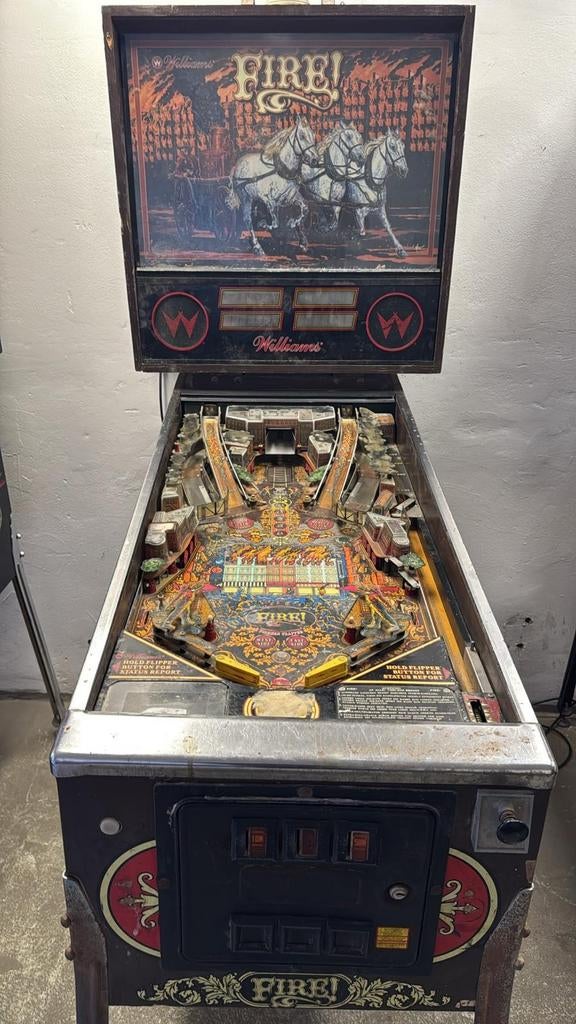 Flipperkast Williams Fire! defect, Ophalen, Gebruikt, Mechanisch, Williams
