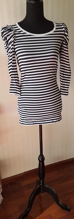 Lange gestreepte Pieces top tuniek met pofmouwen zgan 36 S., Zo goed als nieuw, Maat 36 (S), Pieces, Verzenden