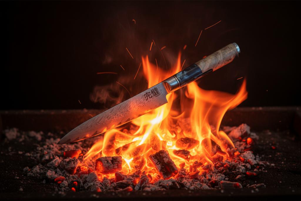 Kanpeki Damascus Black Koksmes 20 cm – Snijden op niveau, Ophalen of Verzenden, Nieuw, Rvs of Chroom, Los bestek