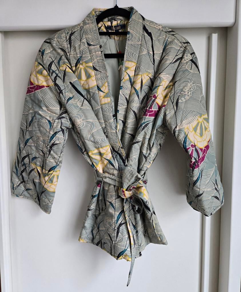 King Louie kimono Jacket Quilted Dusty Turquoise 40, Maat 38/40 (M), Nieuw, Ophalen of Verzenden, King Louie