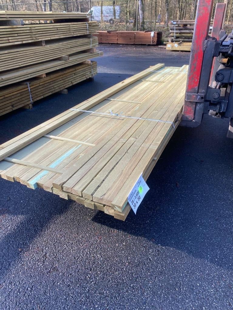 Vuren panlat , groen geimpregneerd 22x50 360cm Nr. 675, Ophalen, Nieuw, Minder dan 180 cm, Balken