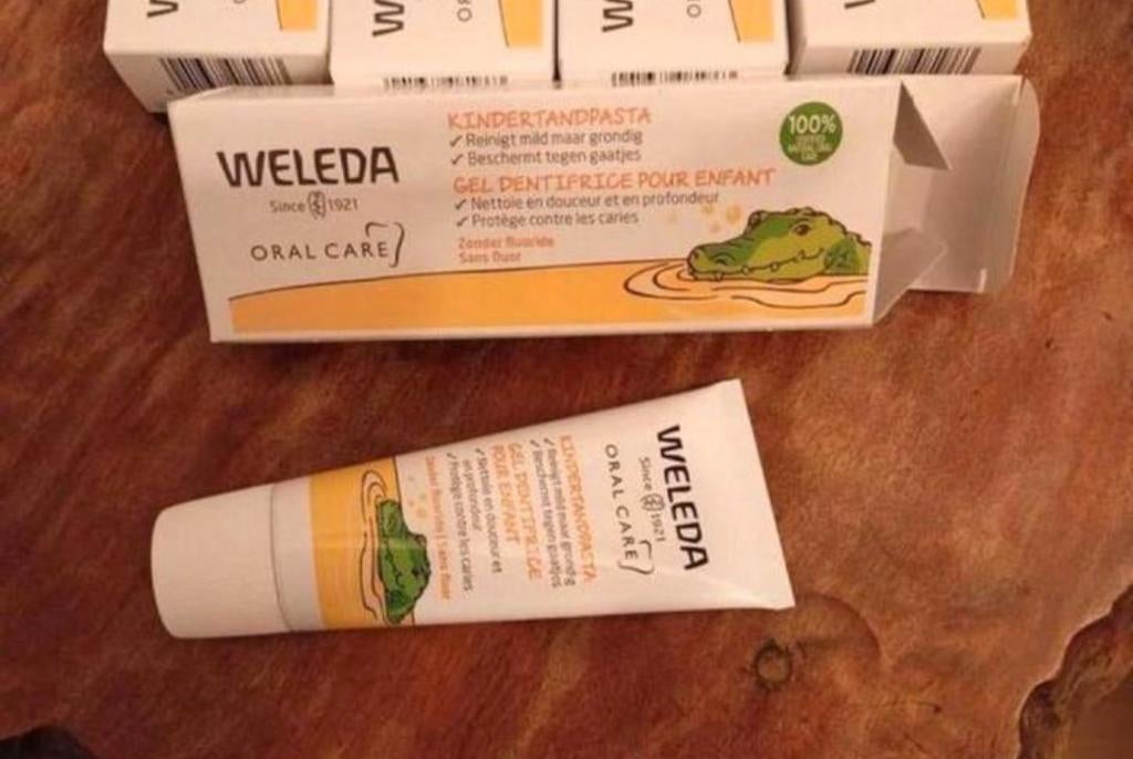 Weleda Kindertandpaste zonder Fluoride 5X, Koopje!!, Sieraden, Tassen en Uiterlijk, Uiterlijk | Mondverzorging, Ophalen of Verzenden