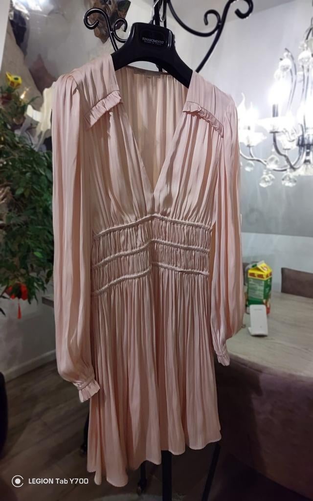 Maje Roze jurk met lange mouwen, Kleding | Dames, Ophalen of Verzenden, Roze, Maat 36 (S), Boven de knie