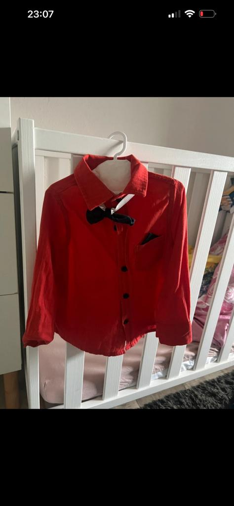 Schattig overhemdje + vlindertje (12-18 maanden), Ophalen of Verzenden, Zo goed als nieuw, Jongetje of Meisje