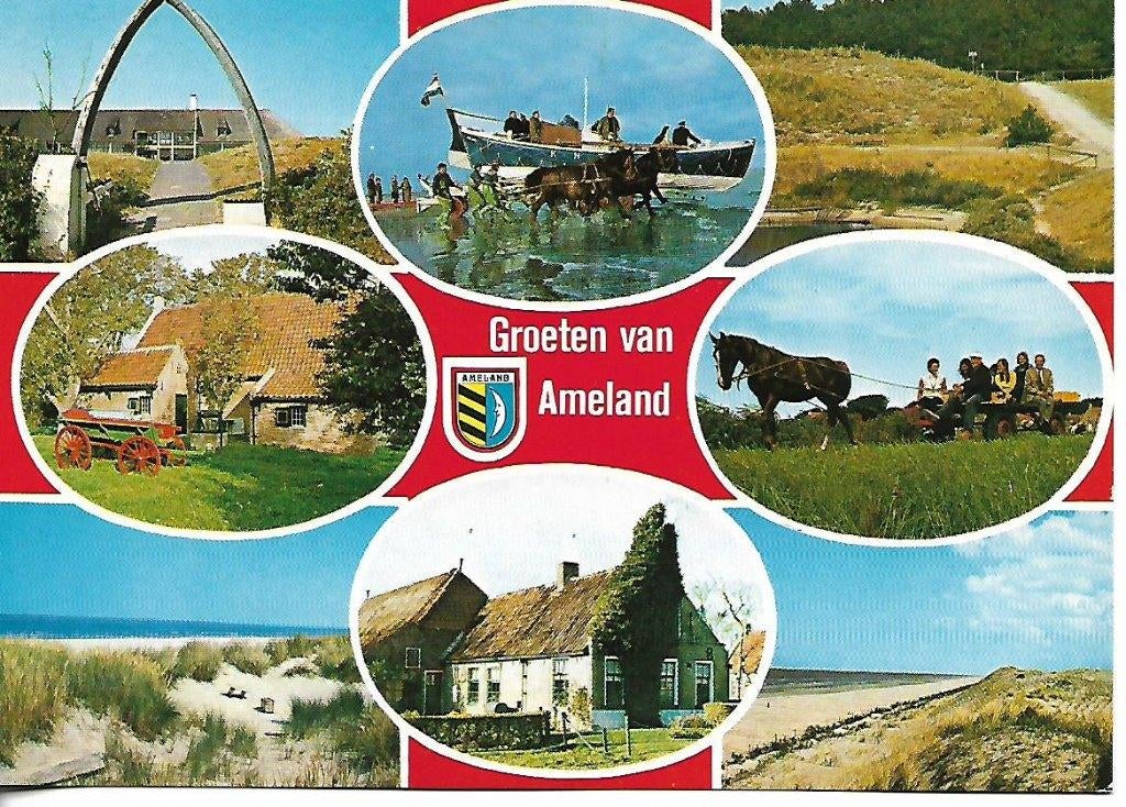 Ameland- -8-luik., Verzenden, 1980 tot heden, Gelopen, Waddeneilanden