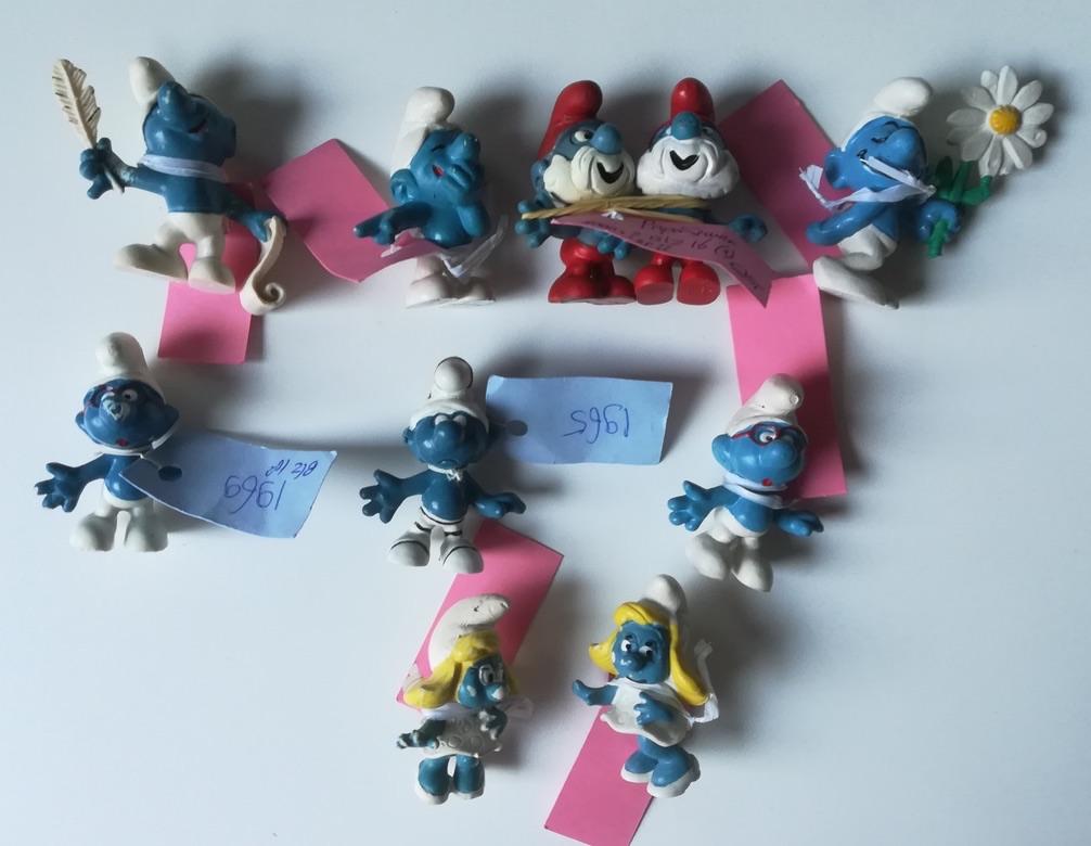 Oude [o.a.BP] smurfen., Verzamelen, Smurfen, Ophalen of Verzenden, Gebruikt, Verschillende Smurfen