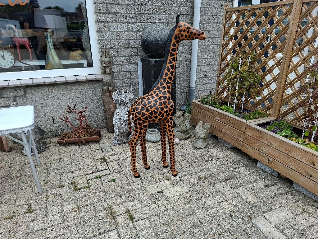 grote echt leren giraf beeld 1,30 cm hoog, Ophalen of Verzenden, Zo goed als nieuw, Mens