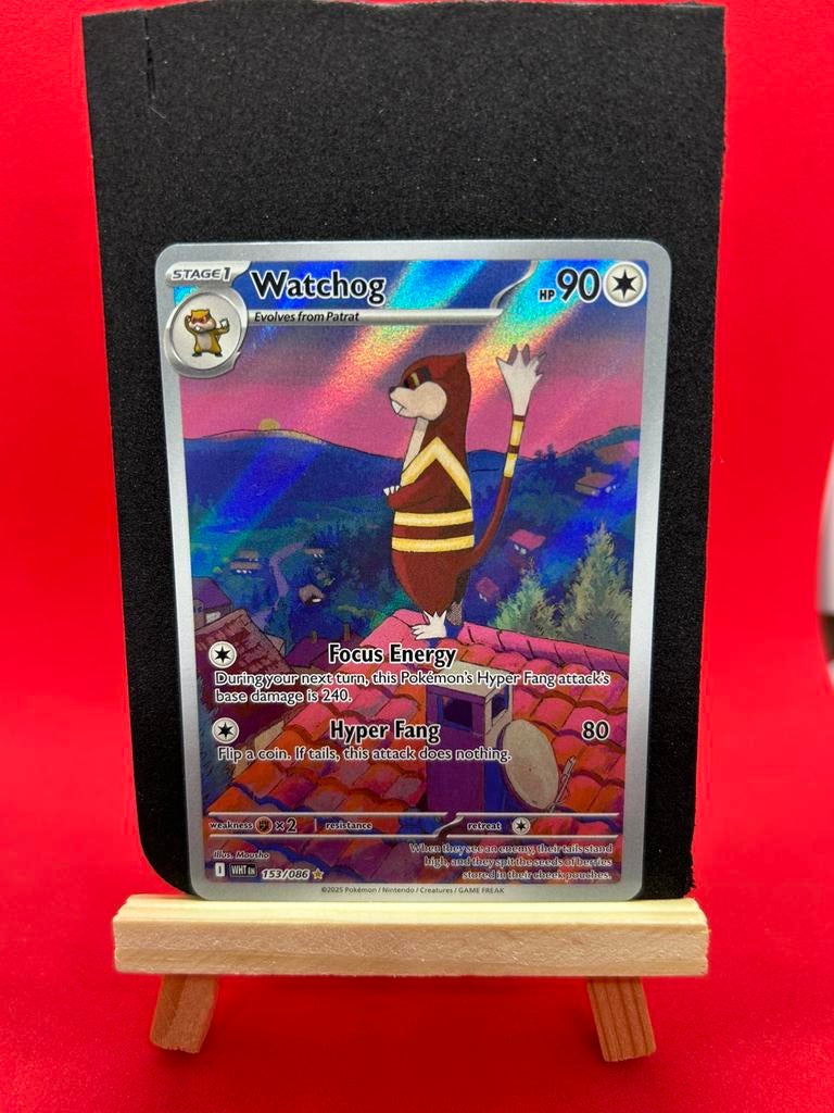Pokemon Watchog 153/086 SV10/White Flare – Illustration Rare, Ophalen of Verzenden, Zo goed als nieuw