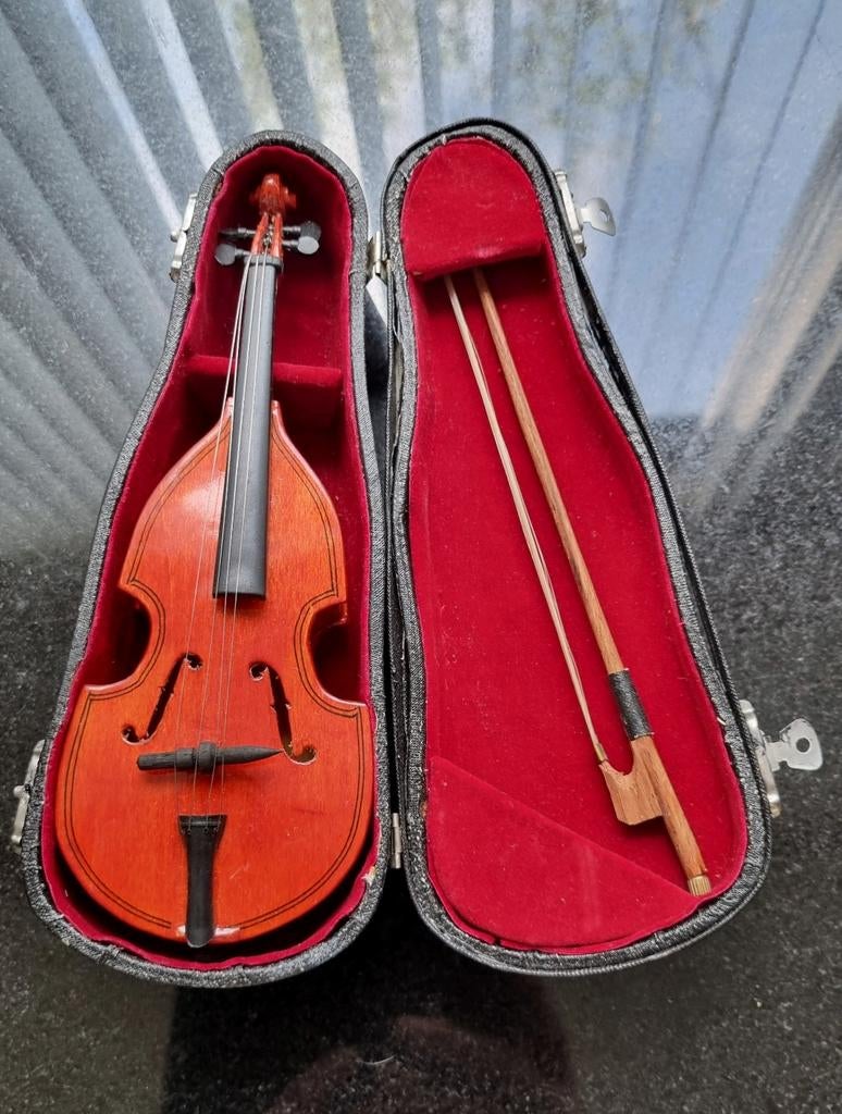Miniatuur viool met strijkstok in bijpassende koffer, Muziek en Instrumenten, Strijkinstrumenten | Violen en Altviolen, Ophalen of Verzenden