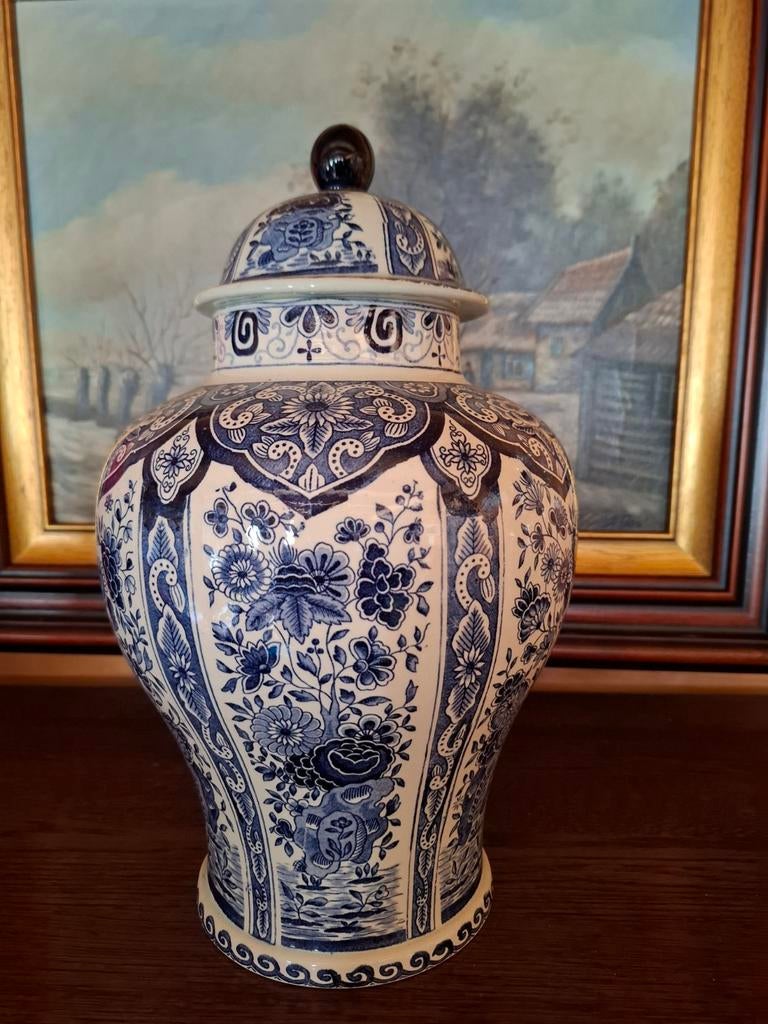 Delfts blauwe pot met deksel royal sfinx by boch, Antiek en Kunst, Ophalen of Verzenden