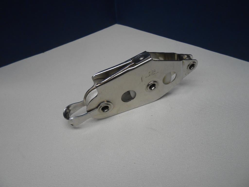 RVS Vioolblok + V-klem, hondsvot, 6 - 8 mm, talie neerhaler, Watersport en Boten, Accessoires en Onderhoud, Ophalen of Verzenden