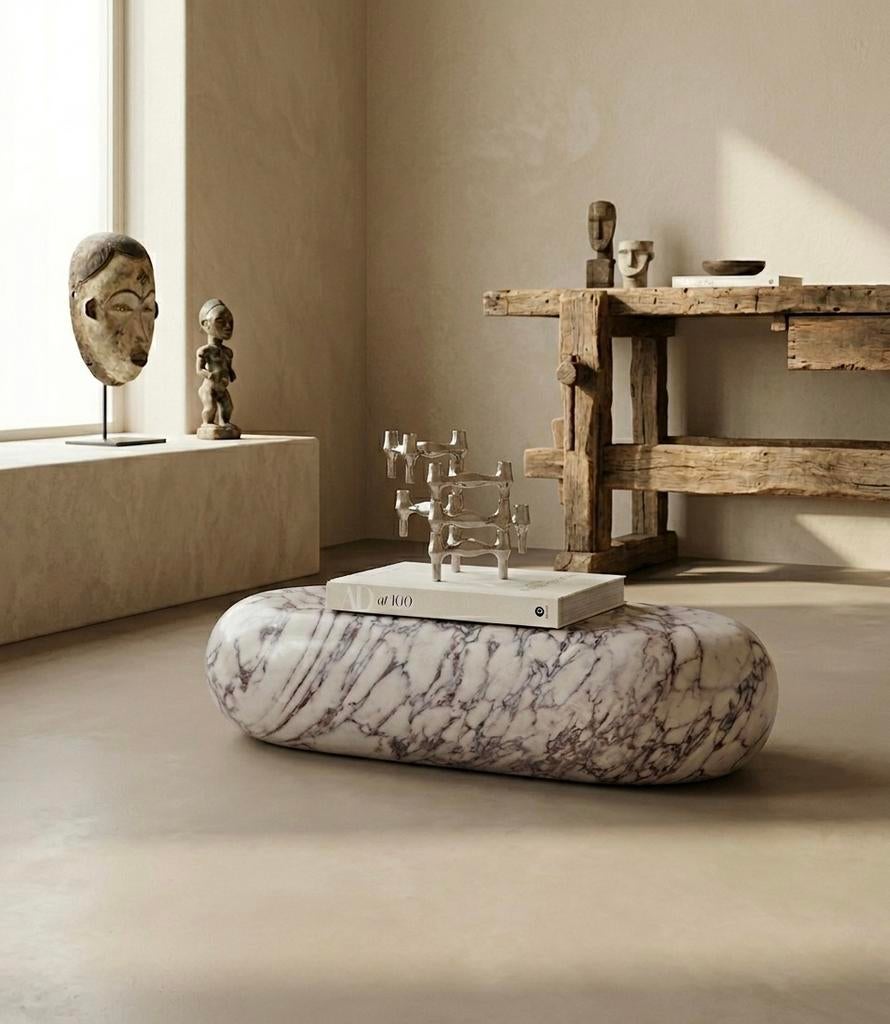 Calacatta Salontafel - Minimalistisch & Massief, Ophalen of Verzenden