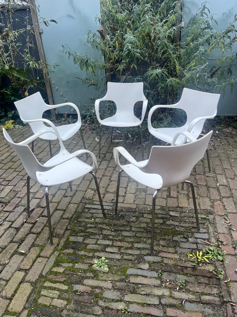 3x Jim DWDD stoelen Acta, Huis en Inrichting, Stoelen, Ophalen, Drie, Wit, Modern Industrieel
