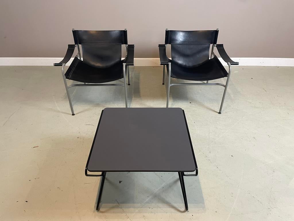 ‘t Spectrum SZ12 lounge chair Walter Antonis met tafel IZGS, Ophalen, Zo goed als nieuw, Leer