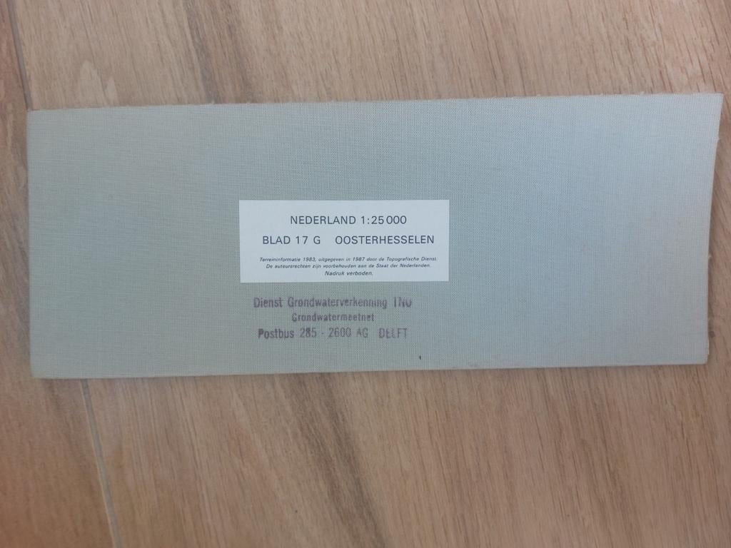 17G Oosterhessselen Aalden Gees Wezup Sleen Stafkaart 1987, Topografische Dienst Nederland, Ophalen of Verzenden, 1800 tot 2000