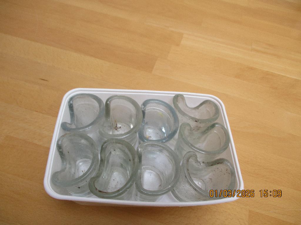 9 voerbakjes   glas    nieuw, Ophalen, Nieuw, Kooi-accessoires