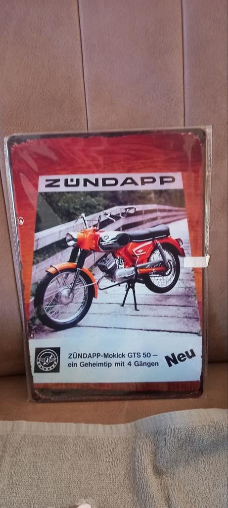 Zündapp Mokick GTS 50 Reclamebord - Nieuwstaat, Verzamelen, Ophalen of Verzenden, Nieuw, Reclamebord
