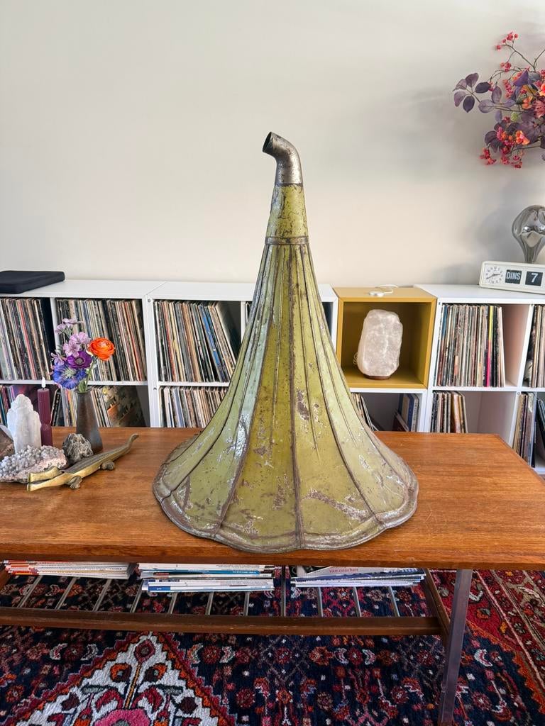 Prachtige hoorn antiek grammofoon, Audio, Tv en Foto, Platenspelers, Ophalen, Zo goed als nieuw, Overige merken