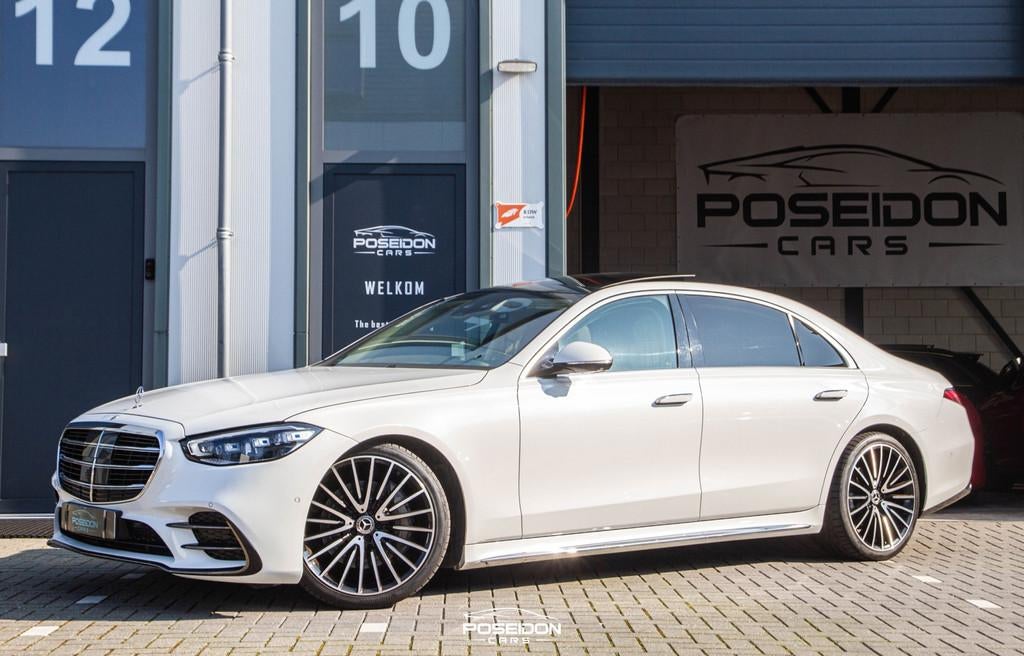Mercedes-Benz S-klasse 450d 4MATIC Lang AMG Line BTW | PANO, Automaat, Gebruikt, 367 pk, Wit