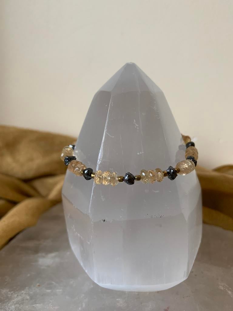 Goudtopaas imperial topaas diamant ruw geluk uniek zeldzaam, Met bedels of kralen, Ophalen of Verzenden, Zo goed als nieuw, Goud