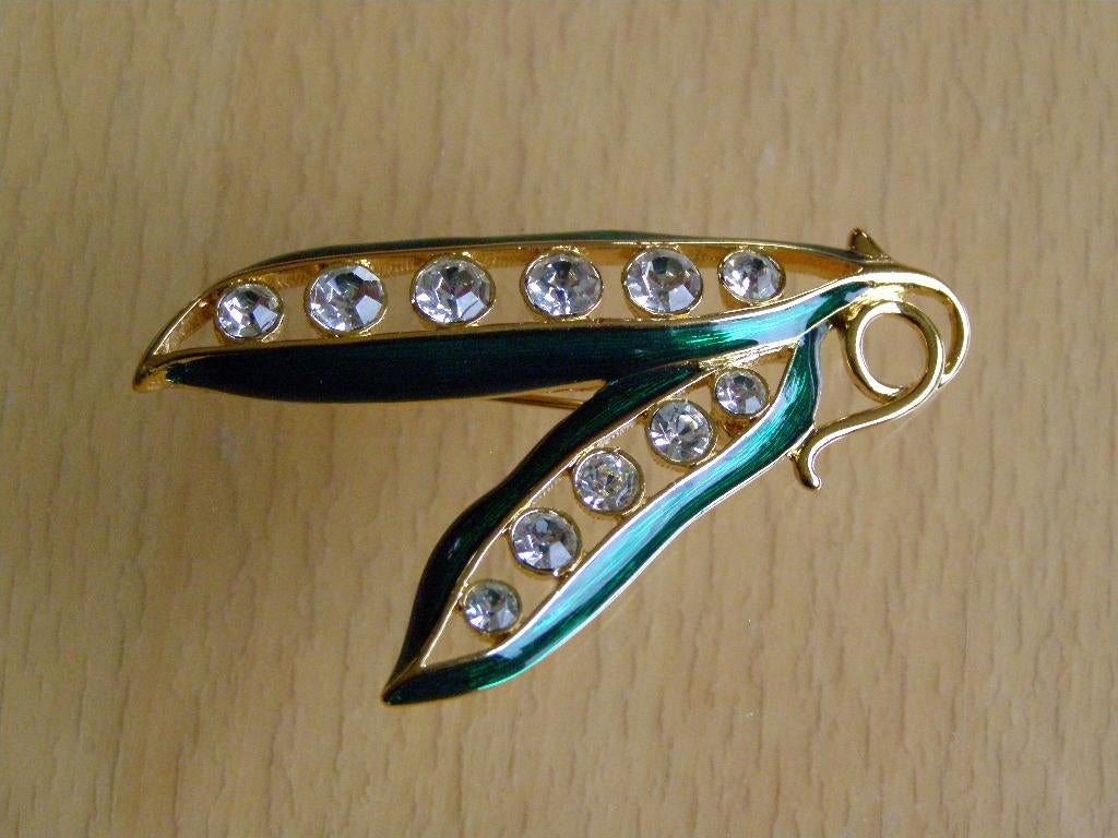 MONET VINTAGE BROCHE VERGULD STRASS 5,9 cm 13,5 gr PEULEN, Sieraden, Tassen en Uiterlijk, Broches, Overige materialen, 4 tot 7 cm