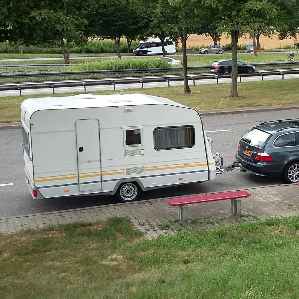 Knaus Sudwind 395tk/stalling/uitrusting compleet, Caravans en Kamperen, Standaardzit, 750 - 1000 kg, Particulier, Dwarsbed