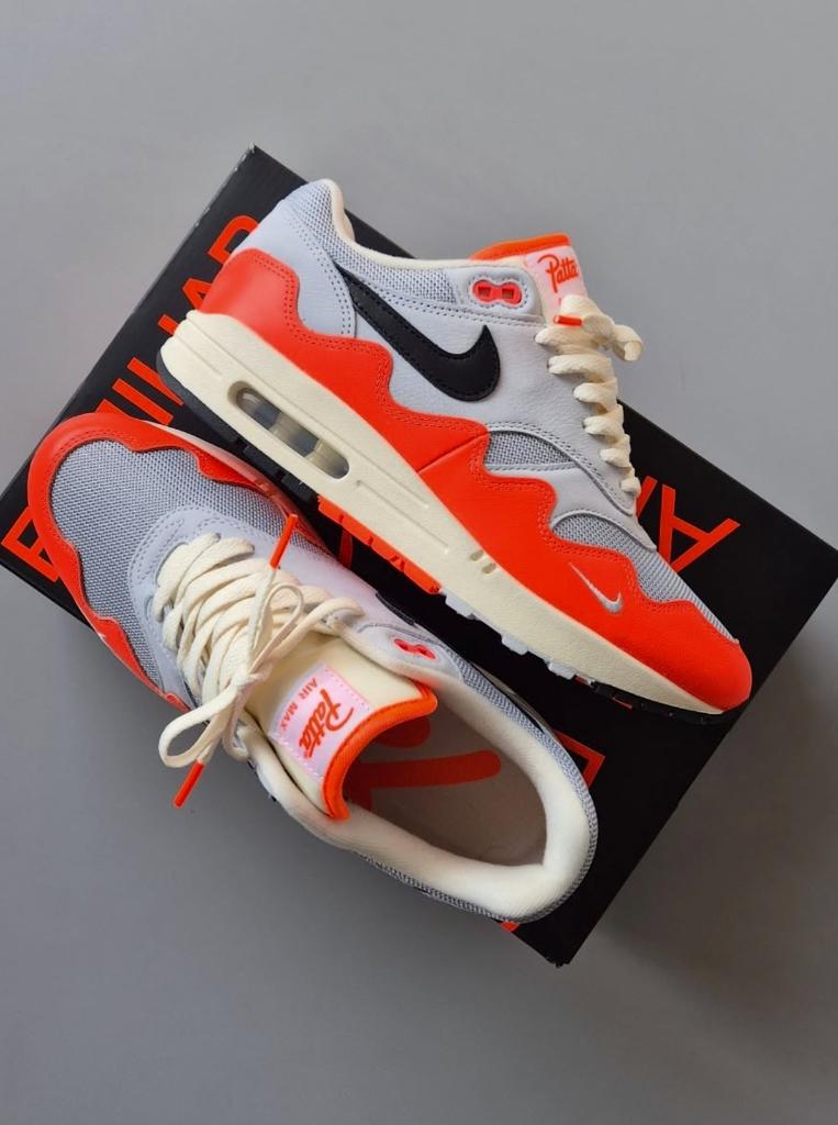 Nike Air Max 1 Patta Waves Hyper Crimson Pure Platinum, Overige kleuren, Nike, Nieuw, Ophalen of Verzenden