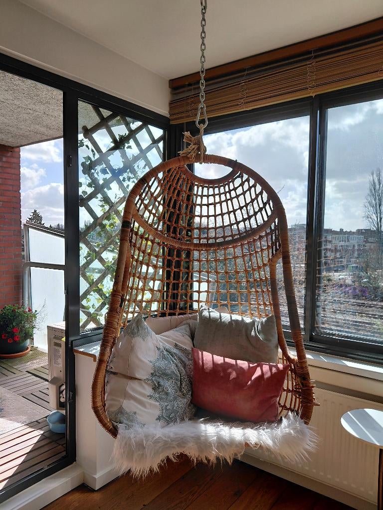 hangstoel, Huis en Inrichting, Ophalen, Gebruikt, Bruin, Rattan style