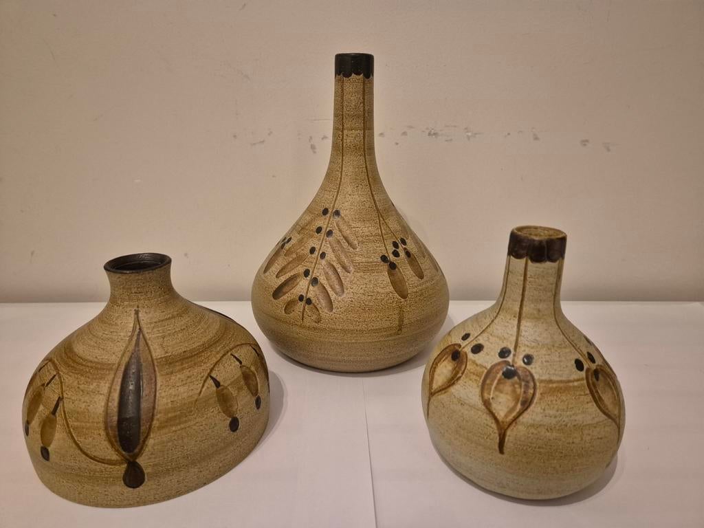 Set van 3 vintage vazen sculpturen van Peter Müller Sgrafo, Ophalen of Verzenden