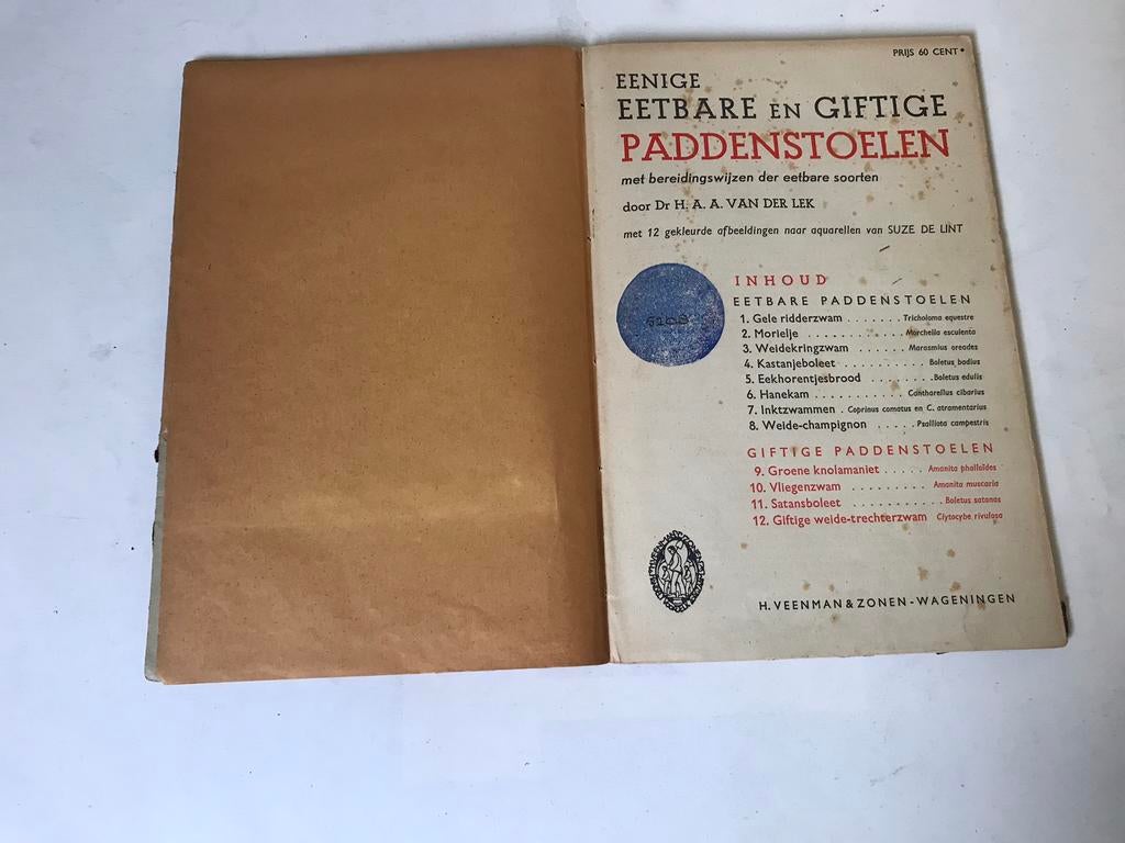 Eenige eetbare en giftige paddenstoelen., Boeken, Ophalen of Verzenden, Gelezen, Natuur algemeen