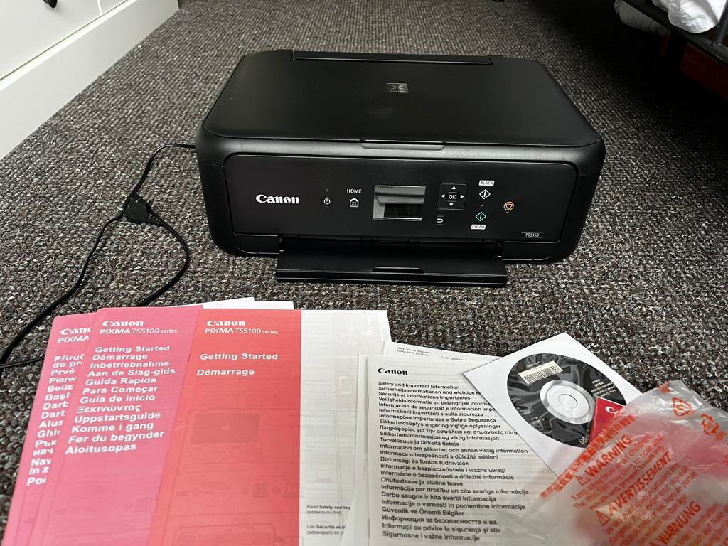 Canon TS5150 foto printer, Computers en Software, Printers, Gebruikt, Fotoprinter, Inkjetprinter, Kleur printen, Kopieren, Scannen