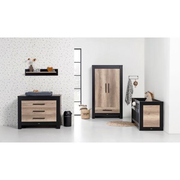 Kidsmill Long Island Babykamer - Complete Set - zwart hout, Kinderen en Baby's, Kinderkamer | Complete kinderkamers, Ophalen, Gebruikt