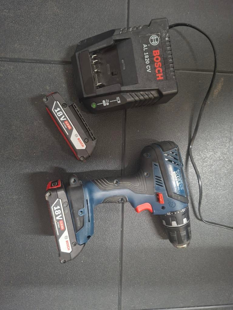 Bosch Blauw Accuboor GSR 18-2-LI Plus  schroefmachine, Doe-het-zelf en Verbouw, Ophalen of Verzenden