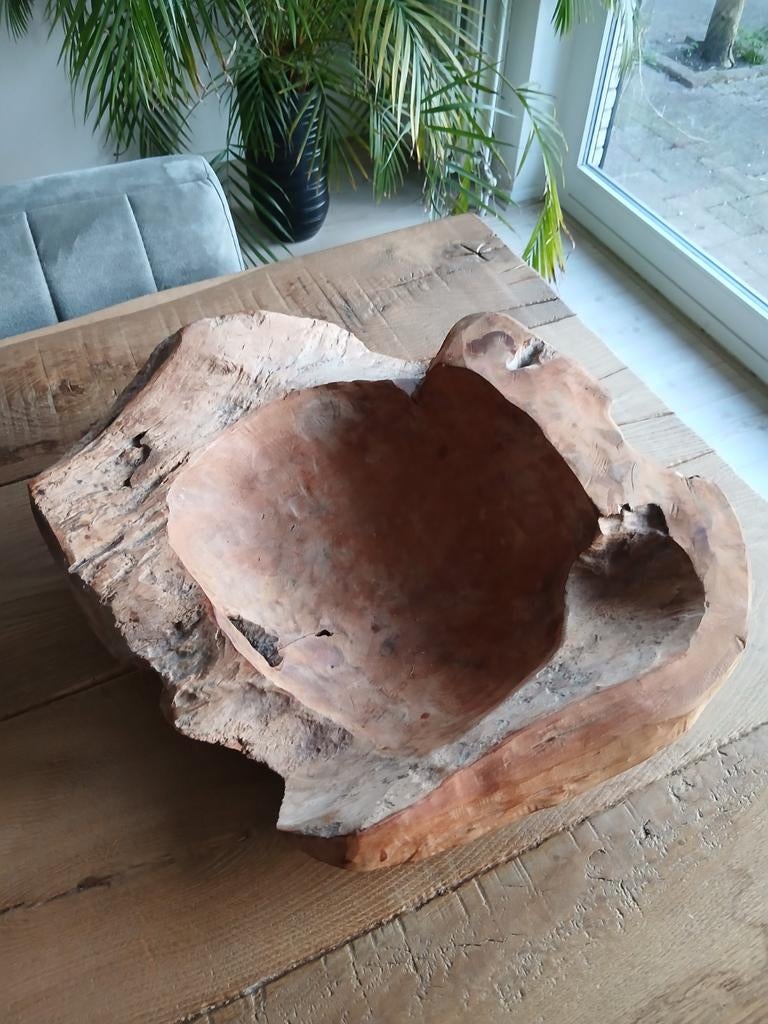 Fruitschaal, Ophalen of Verzenden, Zo goed als nieuw, Rond, Hout