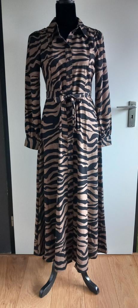 Lente! Prachtig jurk Vero Moda lang maat XS lichtbruin/zwart, Vero Moda, Zwart, Ophalen of Verzenden, Zo goed als nieuw