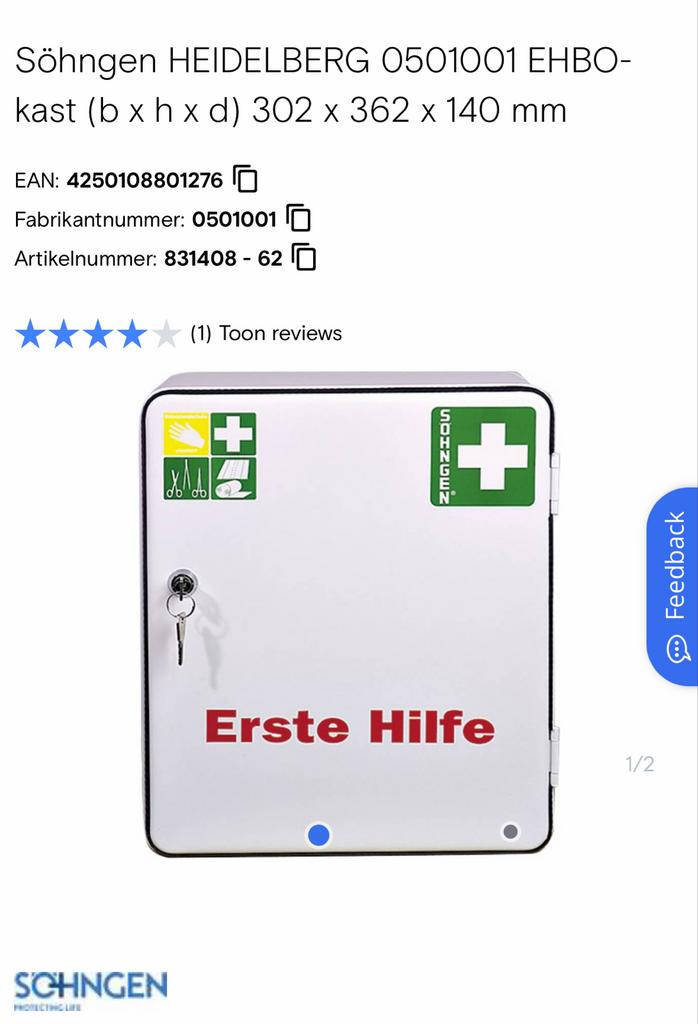 Eerste hulp hangkast met slot Höhngen, Ophalen of Verzenden, Zo goed als nieuw