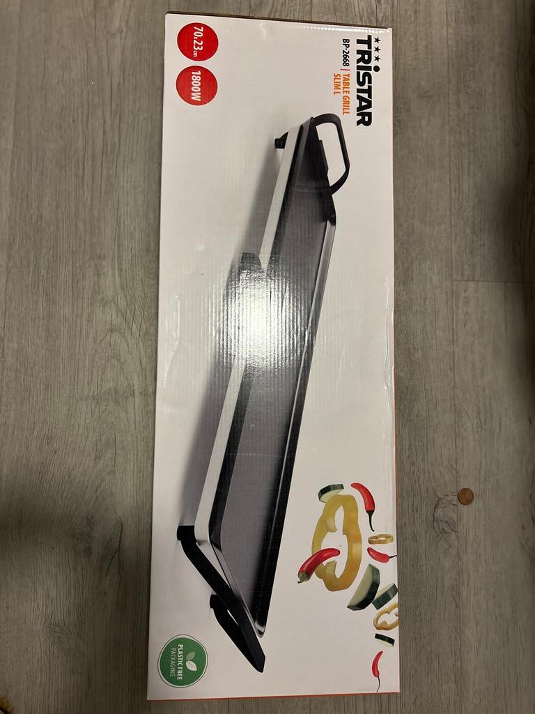 Tristar BP-2668 Table Grill Slim L - Nieuw in doos, Ophalen of Verzenden, Nieuw, Tafelgrill