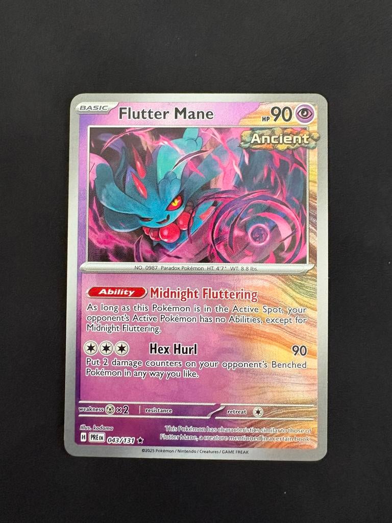 Flutter Mane (043) Prismatic Evolutions Master Ball, Ophalen of Verzenden, Losse kaart, Foil
