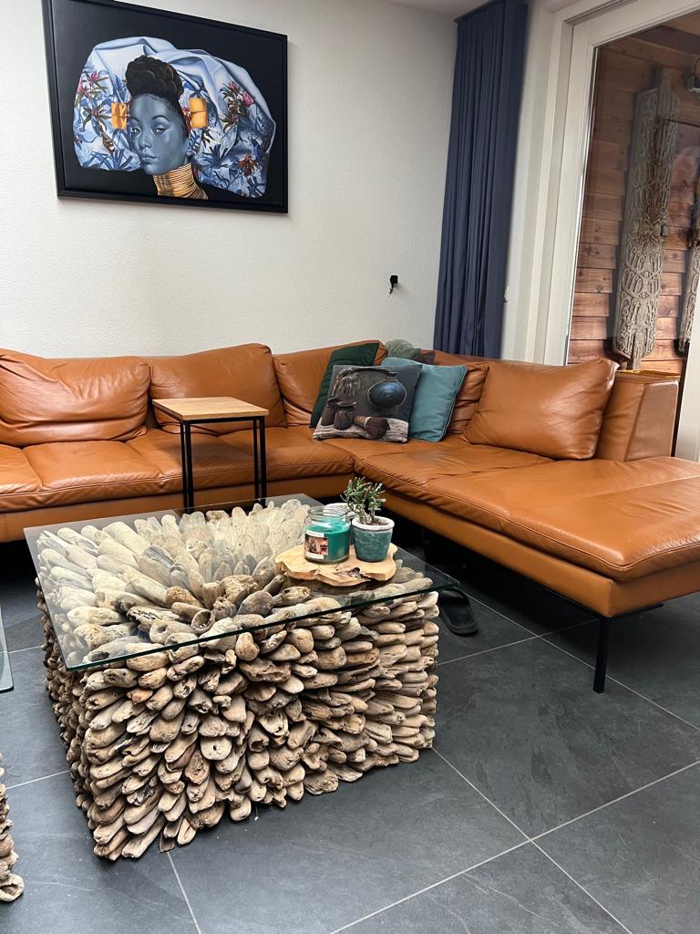 Driftwood oud hout salontafel tafel sloophout old Indonesie, Huis en Inrichting, Verburgt Vintage, 50 tot 100 cm, 50 tot 75 cm