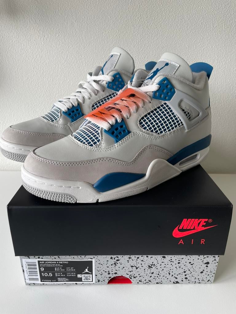 Nike Air Jordan 4 Retro Military Blue, Ophalen of Verzenden, Nieuw, Overige kleuren, Sneakers of Gympen