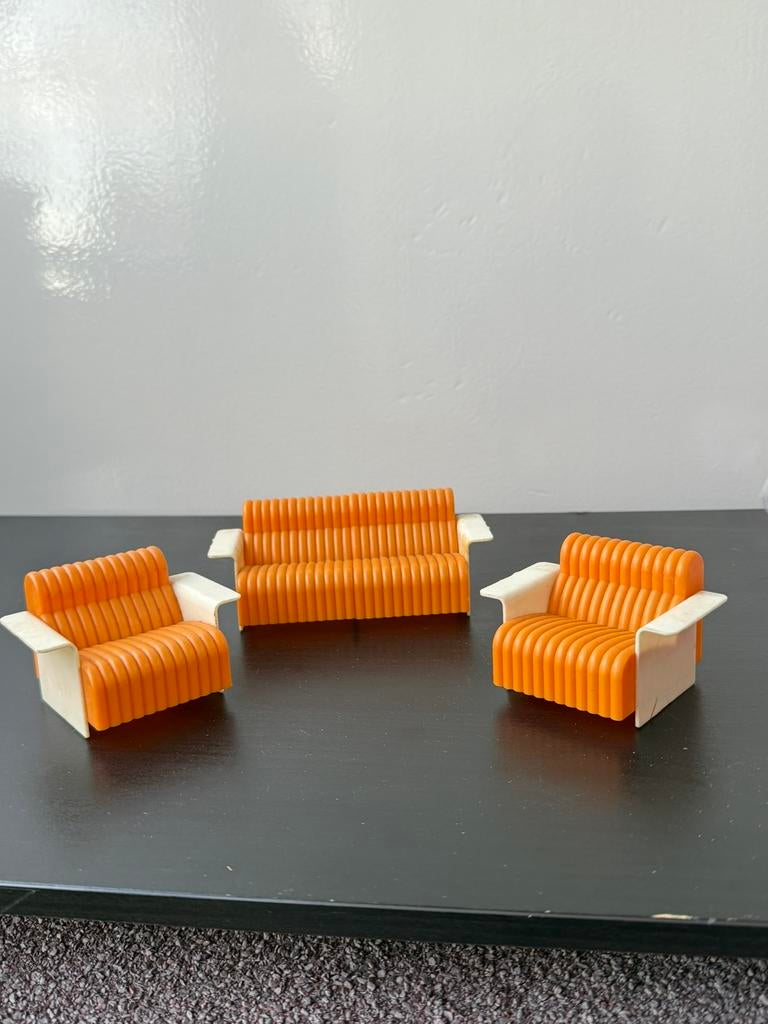 Lundy jaren 60 vintage zithoek met bank en 2 fauteuils, Ophalen of Verzenden, Gebruikt, Sanitair