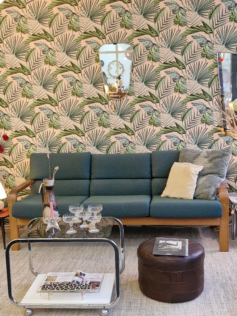 Vintage Deens design driezits bank L. Olson & Son, Ophalen, Gebruikt, ., Vintage