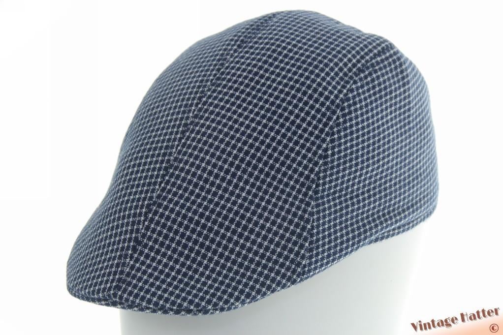 Voorgevormde platte pet donker blauw ruit katoen 55 = S NEW, Ophalen of Verzenden, Nieuw, 57 cm (M, 7⅛ inch) of minder, Pet