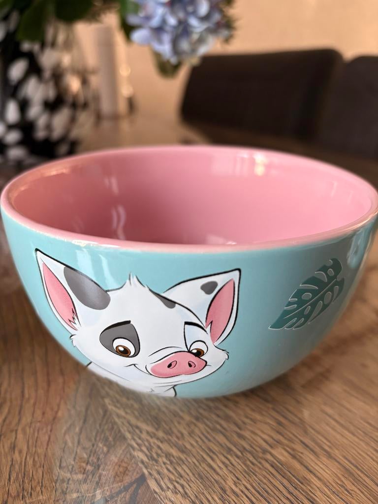 Disney Pua mok, glas en ontbijtkom - Zeer goede staat, Ophalen of Verzenden, Zo goed als nieuw, Overige stijlen, Kop(pen) en/of Schotel(s)